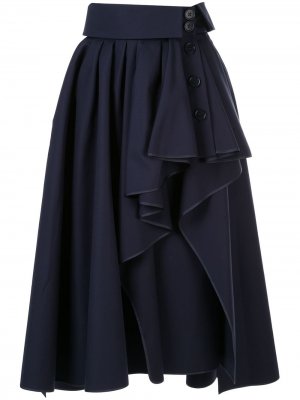 Асимметричная юбка с оборками Dice Kayek. Цвет: синий