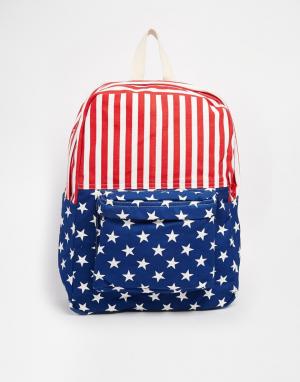 Рюкзак с принтом американского флага American Apparel. Цвет: мульти