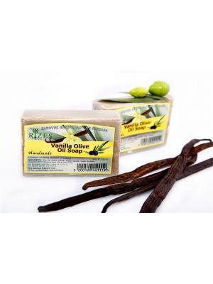 Натуральное оливковое мыло с ванилью Rizes Crete. Цвет: коричневый
