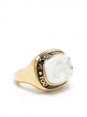 Массивное кольцо с логотипом Orb Vivienne Westwood. Цвет: золотистый