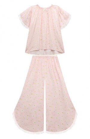 Пижама из вискозы Amiki Children. Цвет: розовый
