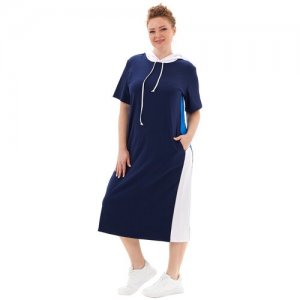 Платье женское летние Xlady с капюшоном (синий). Цвет: синий