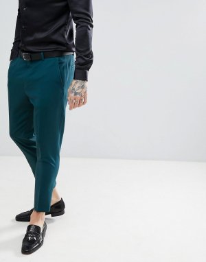 Укороченные зауженные брюки Noose & Monkey. Цвет: зеленый