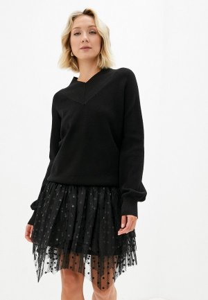 Платье и пуловер Silvian Heach. Цвет: черный