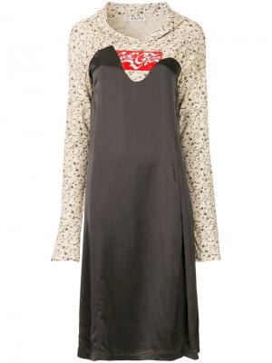 Платье из джерси с капюшоном и принтом Aalto. Цвет: черный