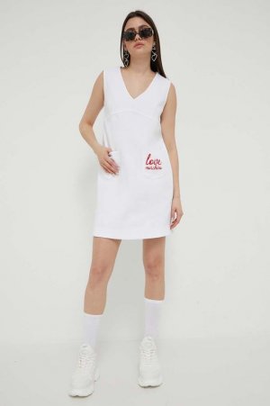 Джинсовое платье Love Moschino, белый MOSCHINO