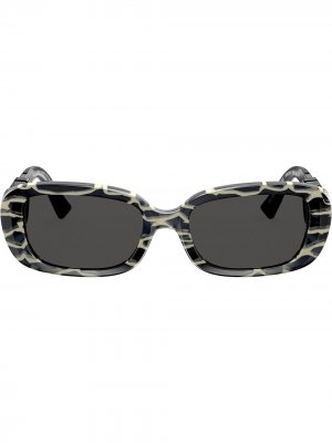 Солнцезащитные очки в овальной оправе с логотипом VLogo Valentino Eyewear. Цвет: черный