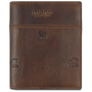 Бумажник , фактура тиснение, коричневый Mano