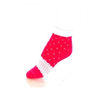 Носки детские Ажурный горох Красная ветка С766, Красный, 16 (размер обуви 24-26). Цвет: красный