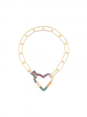 Браслет-цепочка с подвеской в форме сердца APM Monaco. Цвет: золотистый