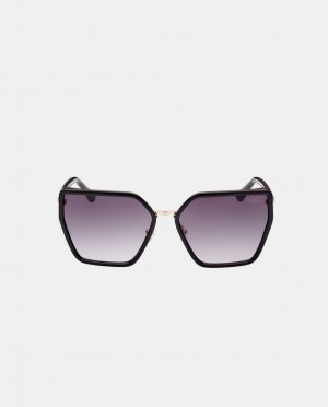 Черные женские солнцезащитные очки с геометрическим рисунком , черный Guess