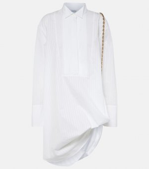 Платье-рубашка из хлопкового поплина в полоску с цепочкой , белый Loewe
