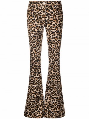 Расклешенные брюки с леопардовым принтом Blumarine. Цвет: коричневый