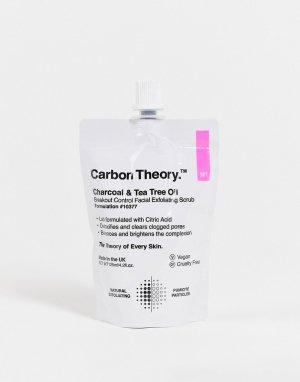 Отшелушивающий скраб для лица против высыпаний с древесным углем и маслом чайного дерева , 125 г-Бесцветный Carbon Theory