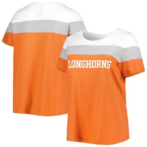 Женская оранжевая футболка Texas Longhorns больших размеров с разрезом по бокам Unbranded