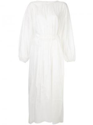 Платье макси с длинными рукавами Matteau. Цвет: белый
