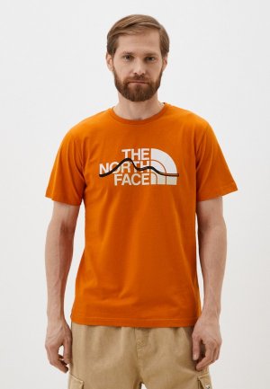 Футболка The North Face M S/S Mountain Line Tee. Цвет: оранжевый