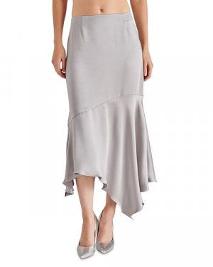 Асимметричная атласная юбка миди Lucille STEVE MADDEN, цвет Gray Madden