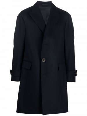 Однобортное пальто узкого кроя Gabriele Pasini. Цвет: синий