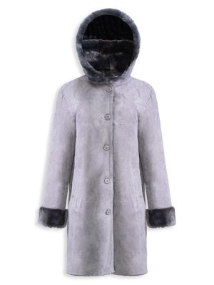 Парка Wolfie Furs премиум-класса с капюшоном из овечьей шерсти, бежевый