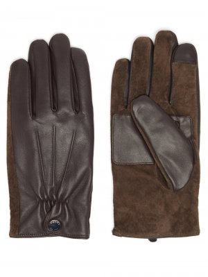 Кожаные перчатки для сенсорного экрана на шерстяной подкладке , коричневый Dents