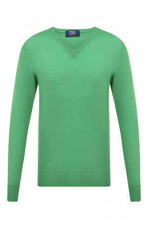 Пуловер из кашемира и шелка Fedeli. Цвет: зелёный