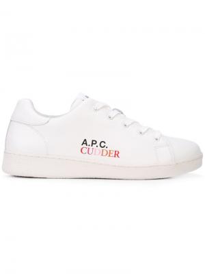 Кроссовки с логотипом A.P.C.. Цвет: белый