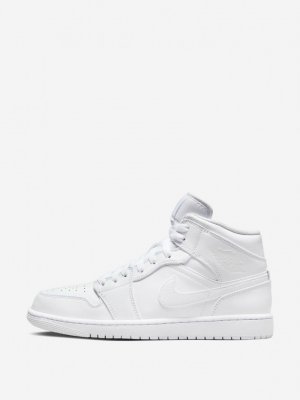 Кеды мужские Air Jordan 1 Mid, Белый Nike. Цвет: белый