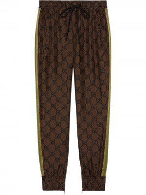 Спортивные брюки с узором GG Supreme Gucci. Цвет: коричневый