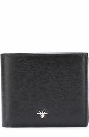 Кожаное портмоне с отделениями для кредитных карт Dior. Цвет: черный
