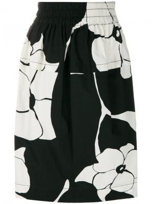 Юбка с цветочным принтом Marc Jacobs. Цвет: черный
