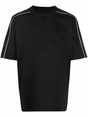 Футболка с тисненым логотипом Fendi. Цвет: черный