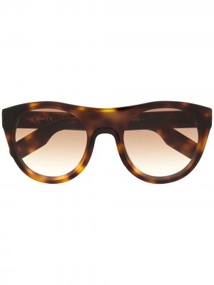 Солнцезащитные очки в круглой массивной оправе Kenzo. Цвет: коричневый