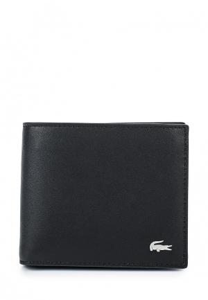 Комплект кошелек и брелок Lacoste. Цвет: черный
