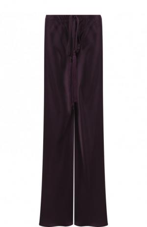 Однотонные расклешенные брюки из шелка Roberto Cavalli. Цвет: фиолетовый