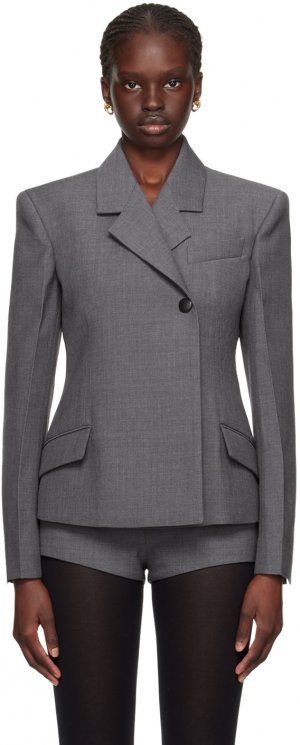 Серый двубортный пиджак винтажный Ferragamo
