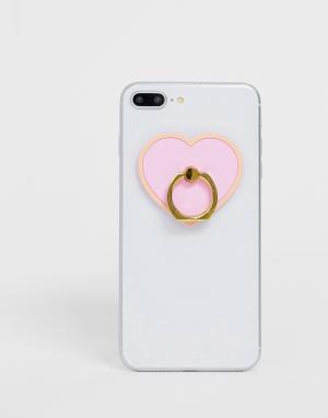 Подставка-кольцо для телефона с сердцем Typo. Цвет: мульти