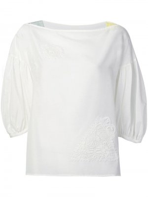 Блузка с вышивкой Tsumori Chisato. Цвет: белый