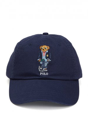 Темно-синяя мужская шляпа с логотипом Polo Ralph Lauren