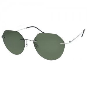 Солнцезащитные очки , зеленый, серебряный Enni Marco. Цвет: серый