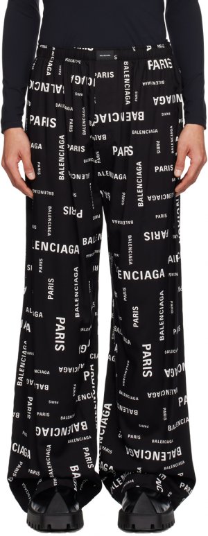 Черные пижамные брюки Scribble Balenciaga
