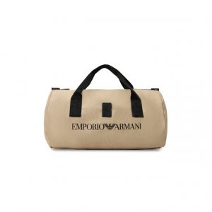 Текстильная спортивная сумка Emporio Armani. Цвет: бежевый