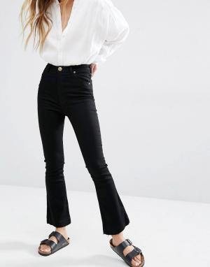 Укороченные джинсы с легким клешем и завышенной талией Eastcoa Rollas. Цвет: черный
