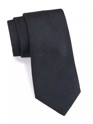 Однотонный шелковый галстук , черный Isaia