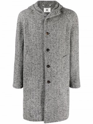 Однобортное пальто с капюшоном Kired. Цвет: черный