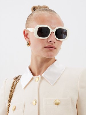 Солнцезащитные очки triomphe оверсайз-круглой формы из ацетата , белый Celine Eyewear
