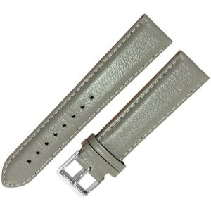 Ремешок 2005-01 М (сер) Серый кожаный ремень для наручных часов из натуральной кожи 20 мм матовый гладкий Ardi. Цвет: серый