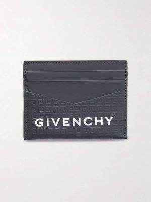 Кожаный картхолдер с тиснением логотипа GIVENCHY, серый Givenchy