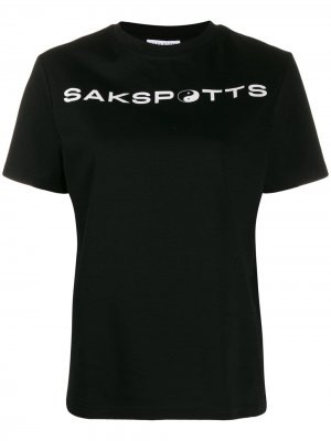 Футболка с логотипом Saks Potts. Цвет: черный