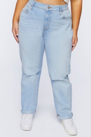 Мешковатые потертые джинсы больших размеров , деним Forever 21